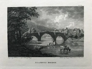 1799 Antique Print; Pont Fawr (Llanrwst Bridge), Conwy, Wales after Edward Dayes - Picture 1 of 2