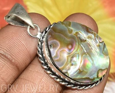 Этническая подвеска из стерлингового серебра 925 пробы с покрытием из абалона U454-D112 - Изображение 1 из 4