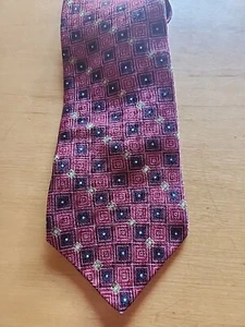 Mens Nautica Red/Blue Pattern Silk Tie - Picture 1 of 6