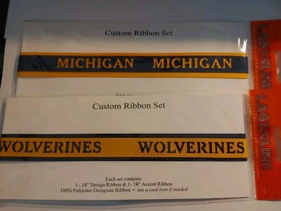 2 University of Michigan Wolverines  Grosgrain Ribbons 18" length 1" width - Image 1 of 2