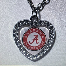 Alabama Crimson Tide NCAA Fashion Heart Charm Football Necklace NEW