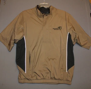 DRYJOYS by FOOTJOY Men L 1/2 Zip Wind Rain Jacket Pullover Brown Short Sleeve - Picture 1 of 12