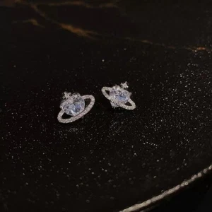 925 Sterling Silver Planet Stud Earrings - Picture 1 of 7