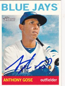 ANTHONY GOSE TORONTO BLUE JAYS SIGNED 2103 TOPPS HERITAGE CARD DETROIT TIGERS - Picture 1 of 1