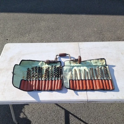 Vintage Hand Brace and Bit Set with Auger Bits  - Image 1 of 4