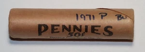 1971-P LINCOLN MEMORIAL COPPER PENNY ROLL UNCIRCULATED Full Red OBW - Picture 1 of 3