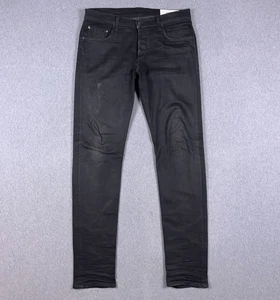 Rag & Bone Jeans Mens 33x34 Black Fit 2 Slim Standard Issue Button Fly Denim - Picture 1 of 13