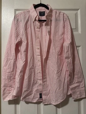 Boys Abercrombie Button Down Striped Shirts Size M - Pink and White Y2K - Image 1 of 4