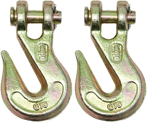 Paquete de 2 ganchos de agarre de horquilla forjados grado 70 de 5/16”, 21.600 libras de resistencia - Imagen 1 de 10