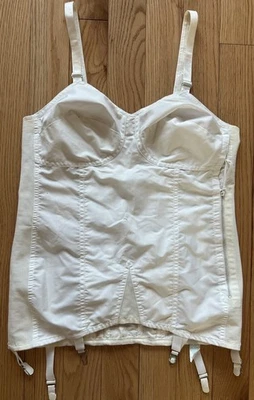Faja Corsé De Colección Años 50 EE. UU. Sears Charmode Blanco Doble Flexible Deshuesado Algodón Poli 44B Foto 1 de 4
