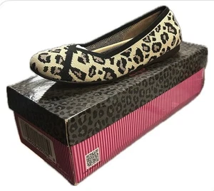 Me Too Recycled Upper Knit Flats Hart Leopard 9M - Picture 1 of 4