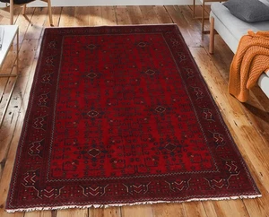 Fine Quality Hand Knotted Afghan Khal Muhammadi Wool Area Rug 6 x 5 Ft - Picture 1 of 10