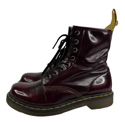 Dr Martens 1460 Cherry Red Smooth Leather Lace Up Boots Womens US 8 UK 6 EU 39 - Image 1 of 4