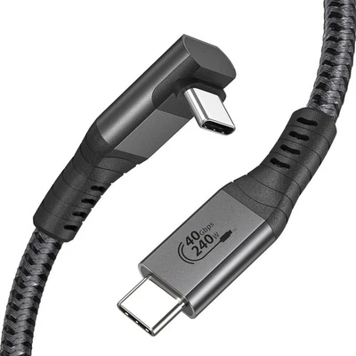240W Short USB 4 Cable for Thunderbolt 4 Cable 1FT, 40Gbps 90 Degree Right An... - Image 1 of 4