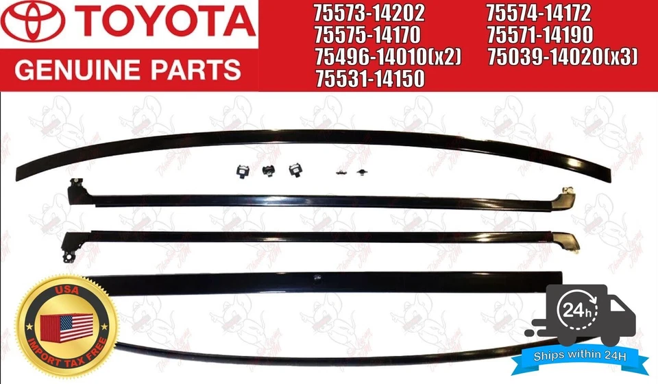 Juego de molduras de parabrisas superior exterior y césped trasero OEM TOYOTA para JZA70 SUPRA Foto 1 de 4