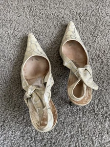 DIBRERA BY PAOLO ZANOLI Pointy shoes white/silve Heels Shoes SIZE 8 Italy - Picture 1 of 9