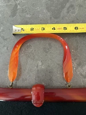 MANGO DE BAQUELITA ámbar marrón vintage para reutilizar ciclismo LEER Cartera negra Foto 1 de 4