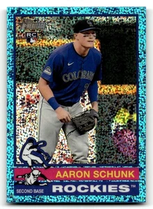 2025 Topps Heritage Aaron Schunk #90 Chrome Light Blue Sparkle RC Rockies - Picture 1 of 2