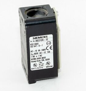 Siemens Heavy Duty 10A, 600V, 1 NO + 1NC Limit Switch Body Only (3SE3120-1E)