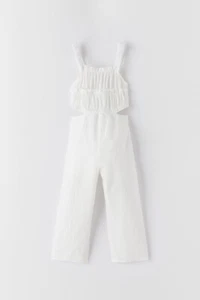 Zara Kids Girl TEXTURED CUT OUT JUMPSUIT 1315/355 Sz 8 - Picture 1 of 4