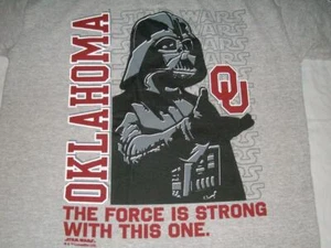 Oklahoma OU Sooners NCAA Force is Strong with This One Gray T-shirt Men's Small - Picture 1 of 2