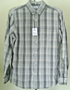 Camisa informal de fin de semana para hombre SONOMA LS talla mediana gris a cuadros 100 % algodón nueva con etiquetas - Imagen 1 de 12