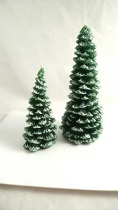 2 CHRISTMAS FIR PINE TREE CANDLES Home Decor Decorating NEW - Picture 1 of 2