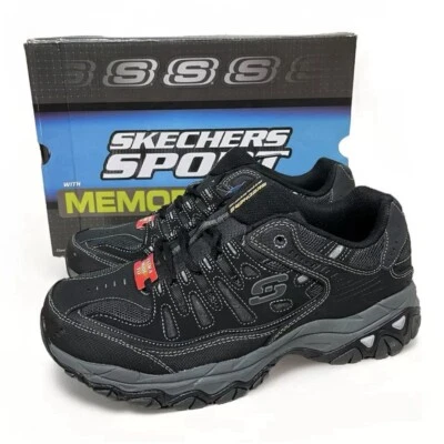 Skechers Afterburn M. Fit Athletic Shoes Black/Charcoal Mens Size 8 Extra Wide - Image 1 of 4