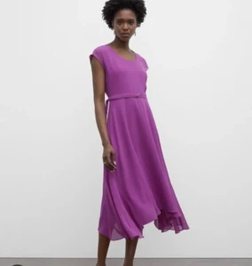 Club Monaco Women's Soft Georgette A Line Silk Dress in Purple Size 2 - Picture 1 of 9