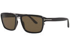 Tom Ford Anders TF780 01J Sunglasses Men's Shiny Black/Roviex Lenses Square 58mm