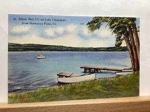 St. Albans Bay on Lake Champlain: Hathaway Point, VT - Vintage Postcard - Picture 1 of 3