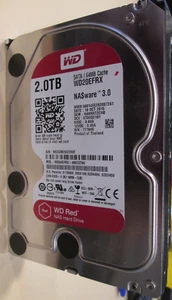 WD Red NAS 2TB WD20EFRX 5400RPM 3.5" SATA III 64MB Internal Enterprise Drive - Afbeelding 1 van 3