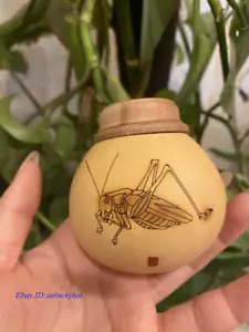 2.8" Collect Chinese Gourd Animal Insect Cricket Cage Pot - Picture 1 of 12