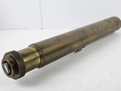 Antique WWI 1918 British Military Brass G.S. Telescope x8 W.G. Pye & Co. England - Image 1 of 4