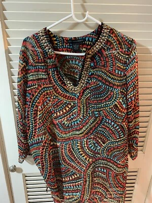 Camisa para mujer Grace Elements de segunda mano talla grande multicolor poliéster, spandex Foto 1 de 4