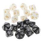 20 Opaque Acrylic Dice Set White & Black D10 Ten Sided TRPG Dice for Dungeons &