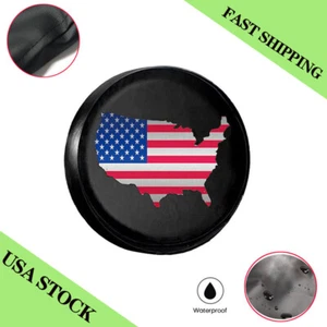 Wheel Tire Cover 15" Sun Rain Waterproof Universal Black Map For JL Jeep Suzuki - Picture 1 of 9