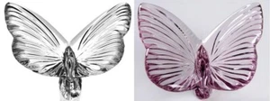 2 Waterford Butterfly Crystal Figurines - Clear #40005459 & Amethyst #05001055 - Picture 1 of 6