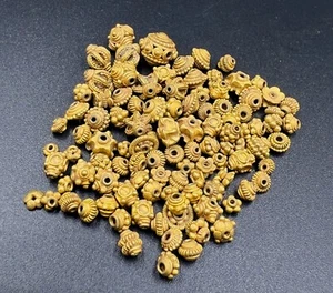 Burmese Pyu Pagan Vintage Antique Ancient Jewelry Ornaments Solid Gold Old Beads - Picture 1 of 19