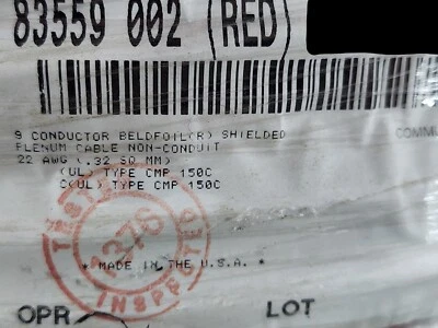Belden 83559 22/9C FEP/FEP Multi-Shielded Electronics Cable 300V/200C CMP /1ft - Image 1 of 4