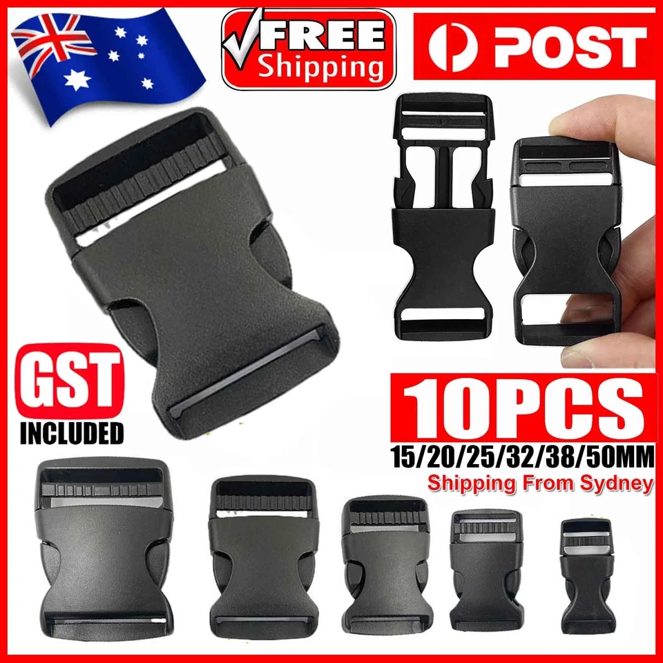 Buckles Side Quick Release Clip Cord Strap Fastener Webbing Plastic Backpack Bag - image 1 of 4