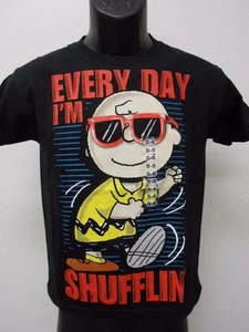 NEW PEANUTS CHARLIE BROWN "Everyday I'm Shufflin" Youth Sizes S-M-L-XL Shirt - Picture 1 of 5