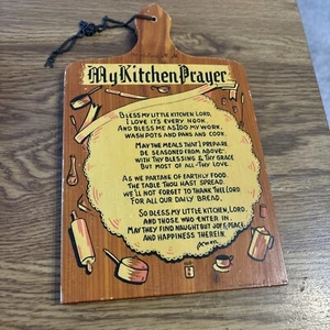 My Kitchen Prayer Decorative Cutting board 10"x6" Bless My Little Kitchen Lord - Picture 1 of 3
