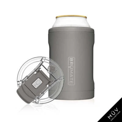 NOVO BRUMATE MUV HOPSULATOR DUO 2 EM 1 | CINZA FOSCO (LATAS/COPO DE 12 OZ) - Imagem 1 de 2