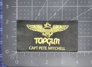 Top Gun Name Tag Capt. Pete Mitchell Leather Patch 4 inch wide - Picture 1 of 3