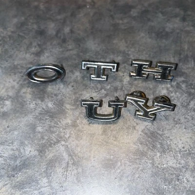 1966-1970 2528980 Mopar Letter Emblems Plymouth Fury? Letters O T H U Y - Image 1 of 2