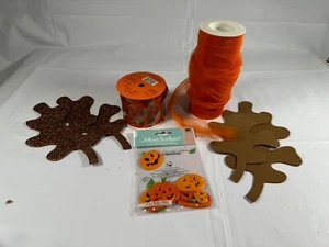 Fall Craft Lot Pumpkins & Leaves Rustic Harvest DIY Decor Supplies - Bild 1 von 3