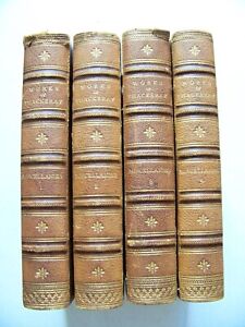 1866 Edition MISCELLANIES: PROSE & VERSE By WM. THACKERAY Four Leather Volumes