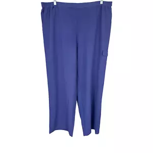 Linea by Louis Dell'Olio Regular Gauze Crepe Cargo Pants Denim Blue 3X Plus Size - Picture 1 of 2