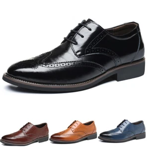 Herren-Schuhe, Formelle Business-Schuhe Klassische Schnür-Oxfords Brogues Schuhe - Bild 1 von 14